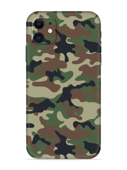 Army Military Camouflage Dark Green Embossed Soft Silicone Case for Apple Iphone 11 Zapvi