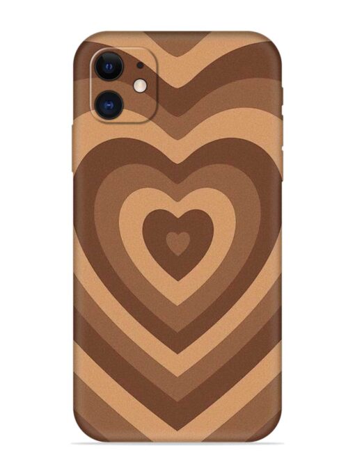 Brown Heart Embossed Soft Silicone Case for Apple Iphone 11 Zapvi