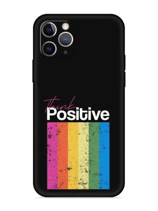 Think Positive Typography Embossed Soft Silicone Case for Apple Iphone 11 Pro Zapvi