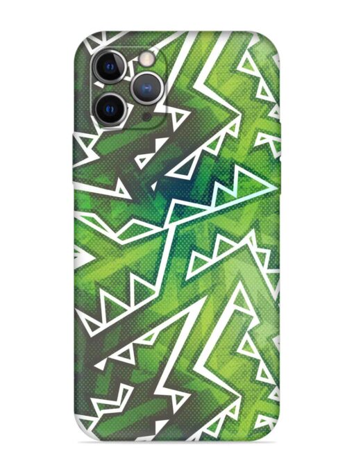 Green Graffiti Seamless Embossed Soft Silicone Case for Apple Iphone 11 Pro Zapvi