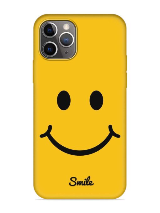 Yellow Smiley Embossed Soft Silicone Case for Apple Iphone 11 Pro Max Zapvi