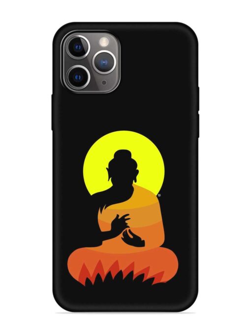 Buddha Art Black Embossed Soft Silicone Case for Apple Iphone 11 Pro Max Zapvi