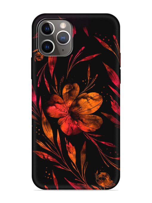 Red Flower Painting Embossed Soft Silicone Case for Apple Iphone 11 Pro Max Zapvi