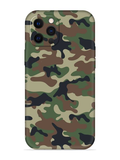 Army Military Camouflage Dark Green Embossed Soft Silicone Case for Apple Iphone 12 Pro Zapvi