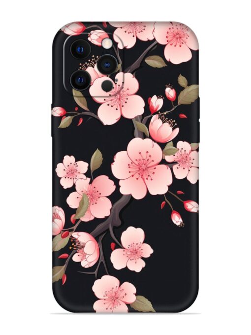 Cherry Blossom Embossed Soft Silicone Case for Apple Iphone 12 Pro Zapvi