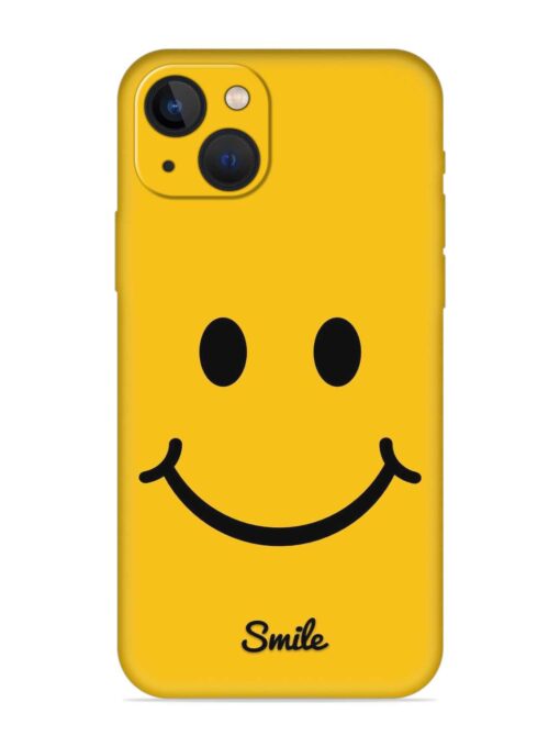 Yellow Smiley Embossed Soft Silicone Case for Apple Iphone 13 Zapvi