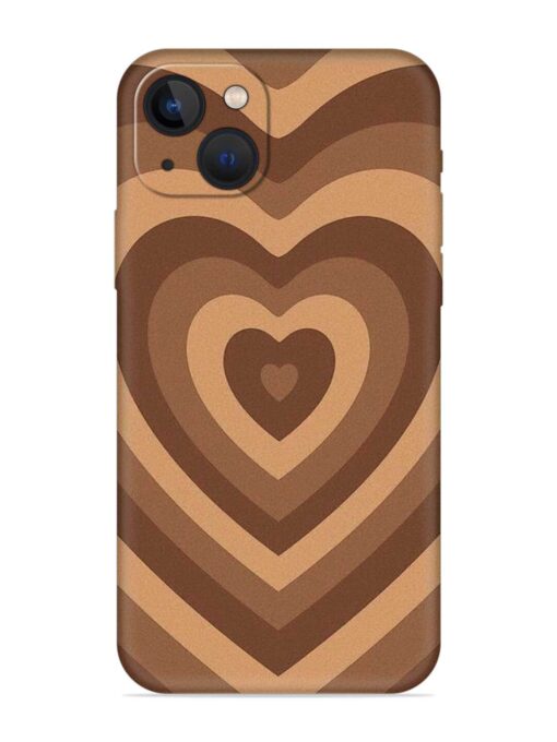 Brown Heart Embossed Soft Silicone Case for Apple Iphone 13 Zapvi