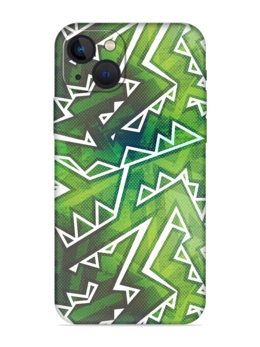 Green Graffiti Seamless Embossed Soft Silicone Case for Apple Iphone 13 Zapvi