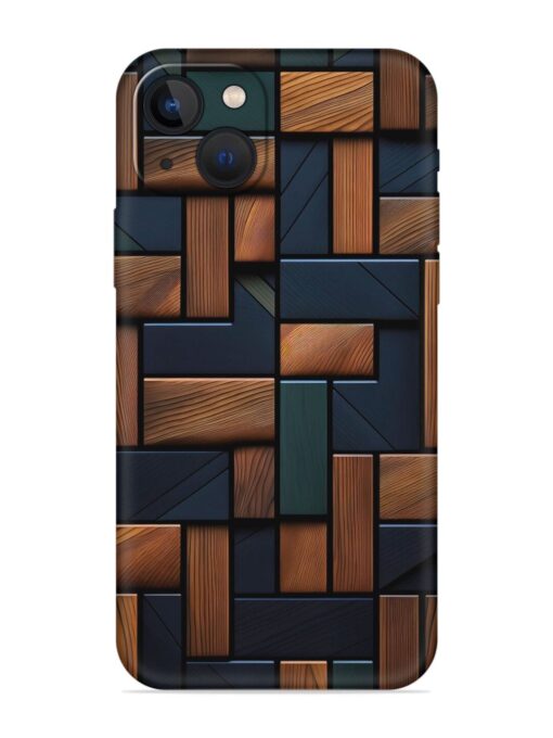 Wooden Background Cubes Embossed Soft Silicone Case for Apple Iphone 13 Zapvi