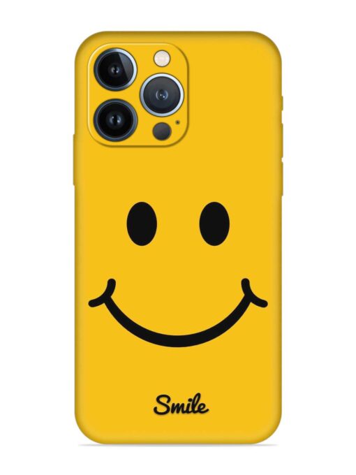 Yellow Smiley Embossed Soft Silicone Case for Apple Iphone 13 Pro Max Zapvi