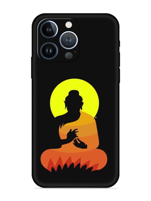 Buddha Art Black Embossed Soft Silicone Case for Apple Iphone 13 Pro Max Zapvi