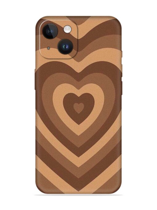 Brown Heart Embossed Soft Silicone Case for Apple Iphone 14 Zapvi