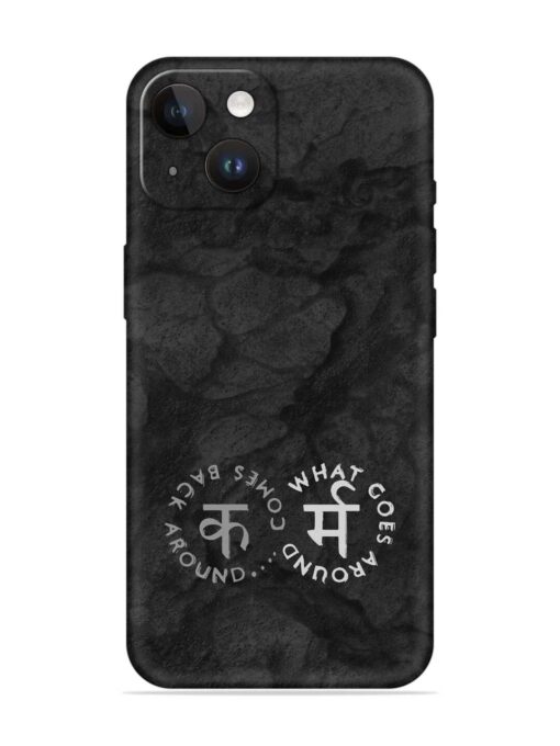 Karma Hindi Word Embossed Soft Silicone Case for Apple Iphone 14 Zapvi