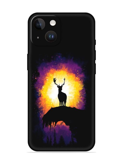 Elk Animal Art Embossed Soft Silicone Case for Apple Iphone 14 Zapvi