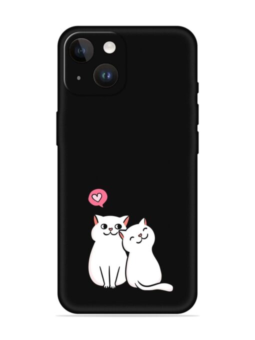 Cute Loving Cats Embossed Soft Silicone Case for Apple Iphone 14 Zapvi