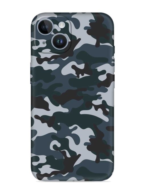 Dark Blue Army Military Art Embossed Soft Silicone Case for Apple Iphone 14 Plus Zapvi