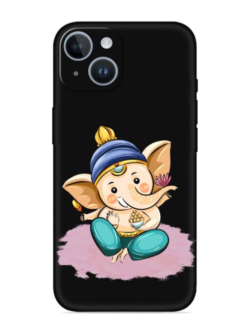 Bal Ganesh Vector Art Embossed Soft Silicone Case for Apple Iphone 14 Plus Zapvi