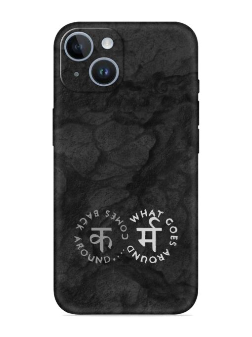 Karma Hindi Word Embossed Soft Silicone Case for Apple Iphone 14 Plus Zapvi