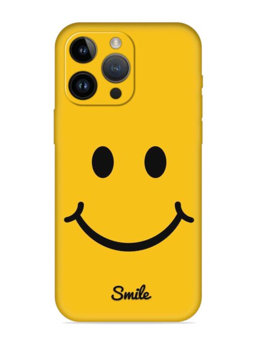 Yellow Smiley Embossed Soft Silicone Case for Apple Iphone 14 Pro Zapvi