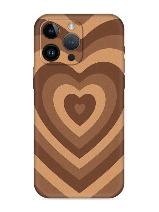 Brown Heart Embossed Soft Silicone Case for Apple Iphone 14 Pro Zapvi