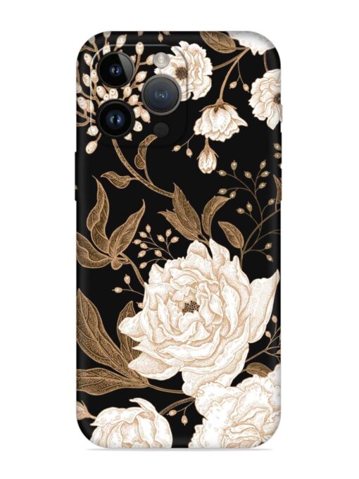 Peonies Roses Floral Embossed Soft Silicone Case for Apple Iphone 14 Pro Zapvi