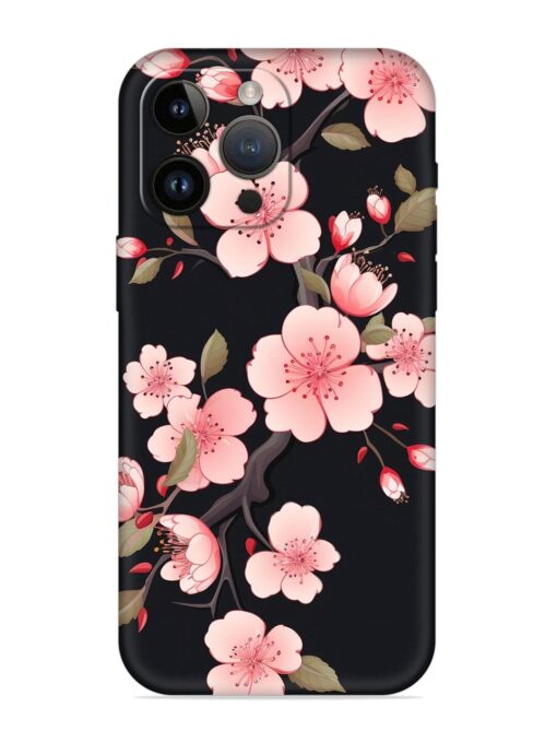 Cherry Blossom Embossed Soft Silicone Case for Apple Iphone 14 Pro Zapvi