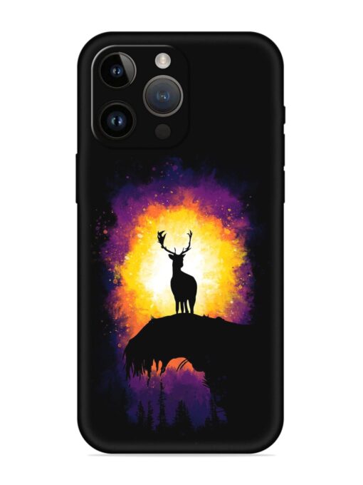 Elk Animal Art Embossed Soft Silicone Case for Apple Iphone 14 Pro Zapvi