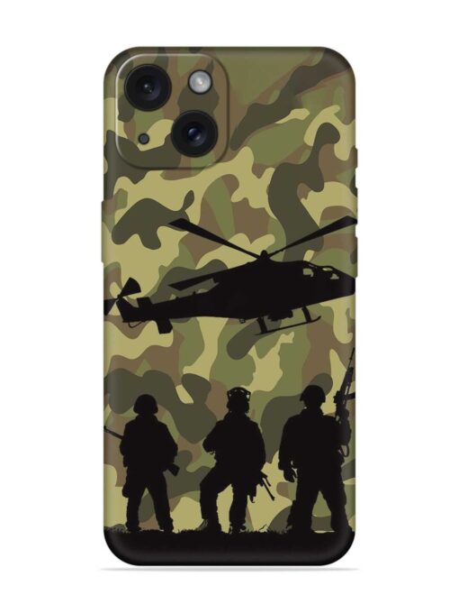 Army Heros Embossed Soft Silicone Case for Apple Iphone 15 Zapvi