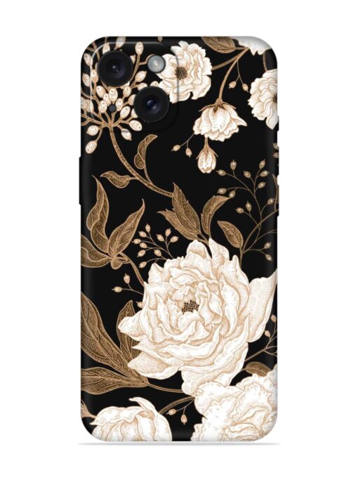 Peonies Roses Floral Embossed Soft Silicone Case for Apple Iphone 15 Zapvi