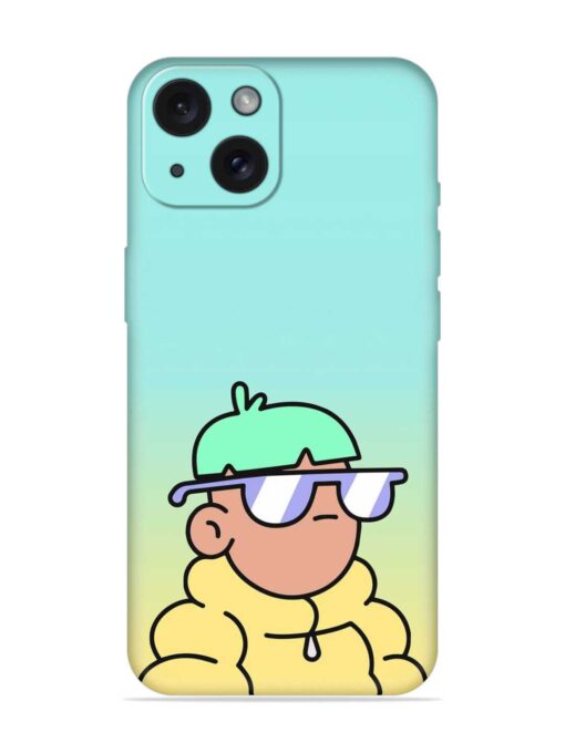 Doodles Cool Character Embossed Soft Silicone Case for Apple Iphone 15 Zapvi