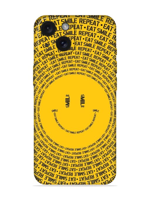 Smiley Embossed Soft Silicone Case for Apple Iphone 15 Zapvi