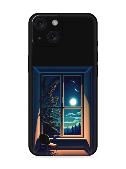 Night View At Window Embossed Soft Silicone Case for Apple Iphone 15 Zapvi