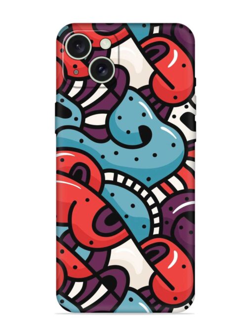 Seamless Backdrop Colorful Embossed Soft Silicone Case for Apple Iphone 15 Plus Zapvi