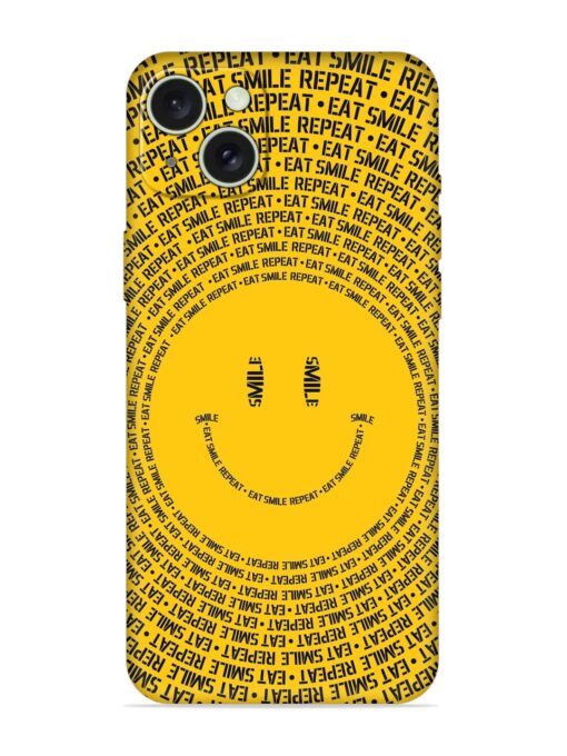 Smiley Embossed Soft Silicone Case for Apple Iphone 15 Plus Zapvi