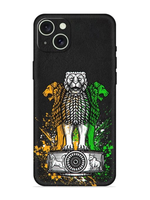 Pillars Of Ashoka Embossed Soft Silicone Case for Apple Iphone 15 Plus Zapvi