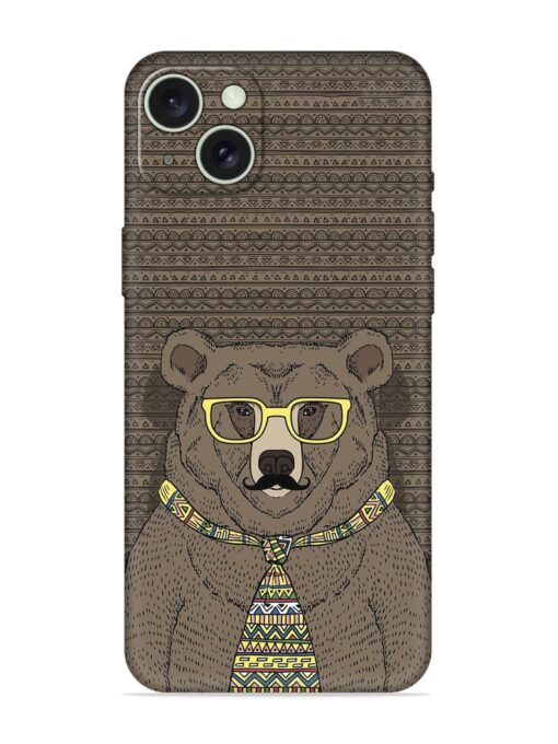 Grizzly Bear Embossed Soft Silicone Case for Apple Iphone 15 Plus Zapvi