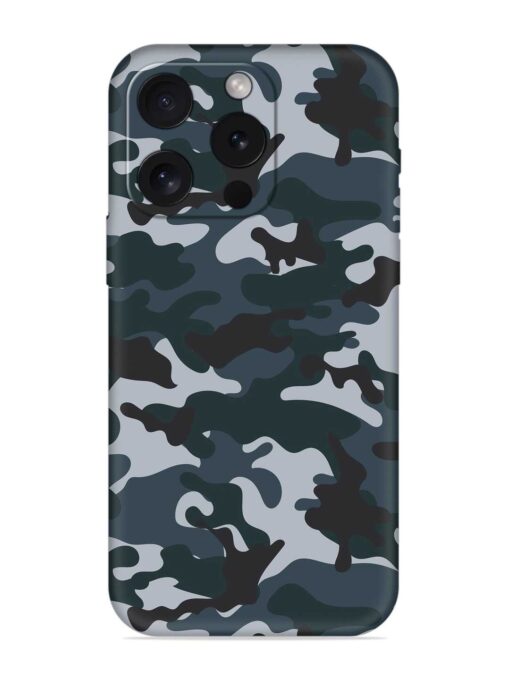 Dark Blue Army Military Art Embossed Soft Silicone Case for Apple Iphone 15 Pro Zapvi