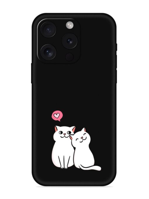 Cute Loving Cats Embossed Soft Silicone Case for Apple Iphone 15 Pro Zapvi