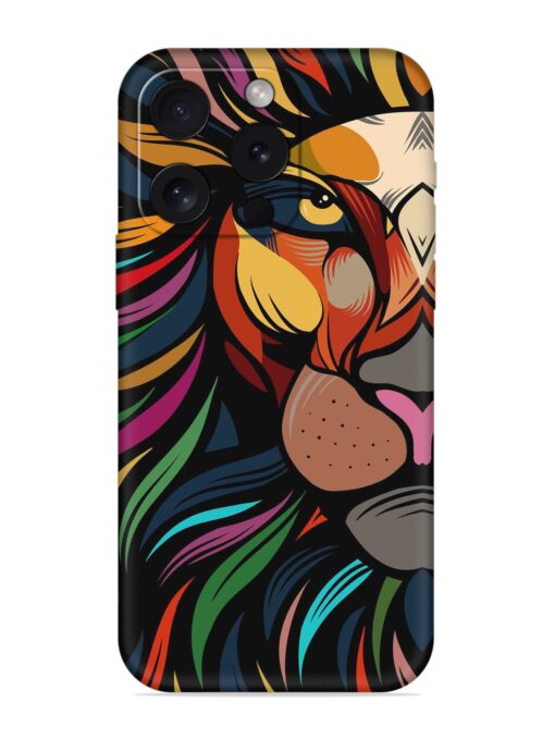 Trippy Lion Art Embossed Soft Silicone Case for Apple Iphone 15 Pro Zapvi