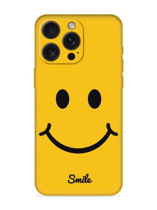 Yellow Smiley Embossed Soft Silicone Case for Apple Iphone 15 Pro Max Zapvi