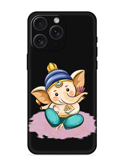 Bal Ganesh Vector Art Embossed Soft Silicone Case for Apple Iphone 15 Pro Max Zapvi