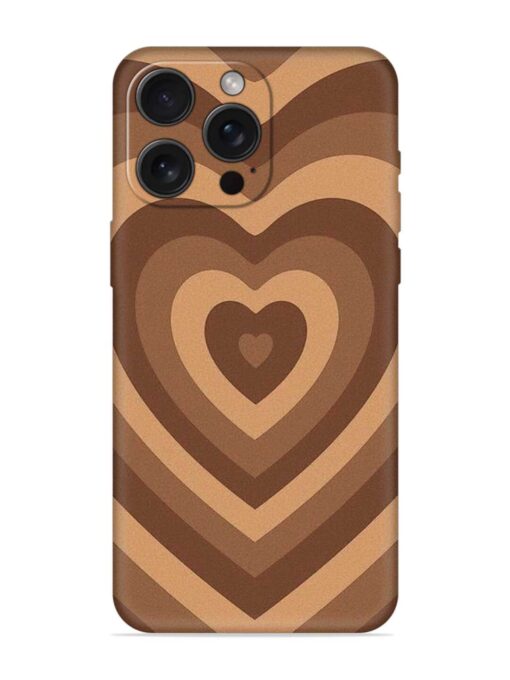 Brown Heart Embossed Soft Silicone Case for Apple Iphone 15 Pro Max Zapvi