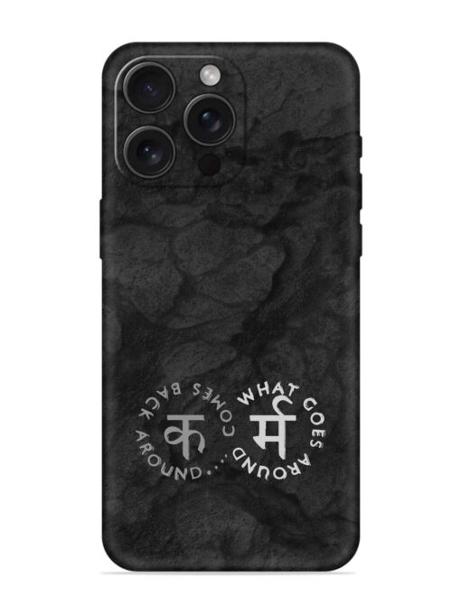 Karma Hindi Word Embossed Soft Silicone Case for Apple Iphone 15 Pro Max Zapvi