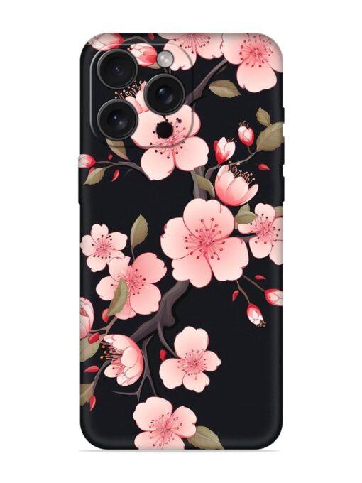 Cherry Blossom Embossed Soft Silicone Case for Apple Iphone 15 Pro Max Zapvi