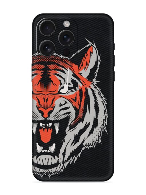 Tiger Aggression Embossed Soft Silicone Case for Apple Iphone 15 Pro Max Zapvi