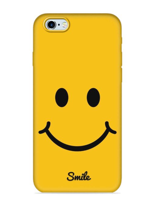 Yellow Smiley Embossed Soft Silicone Case for Apple Iphone 6 Zapvi