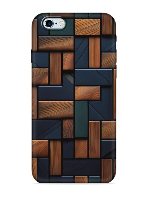 Wooden Background Cubes Embossed Soft Silicone Case for Apple Iphone 6 Zapvi