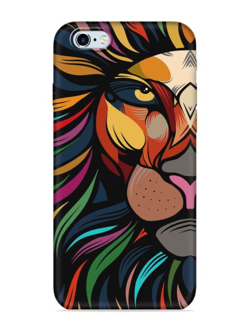 Trippy Lion Art Embossed Soft Silicone Case for Apple Iphone 6 Zapvi