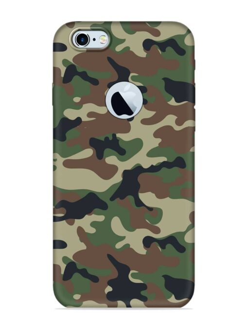 Army Military Camouflage Dark Green Embossed Soft Silicone Case for Apple Iphone 6 (Logo Cut) Zapvi