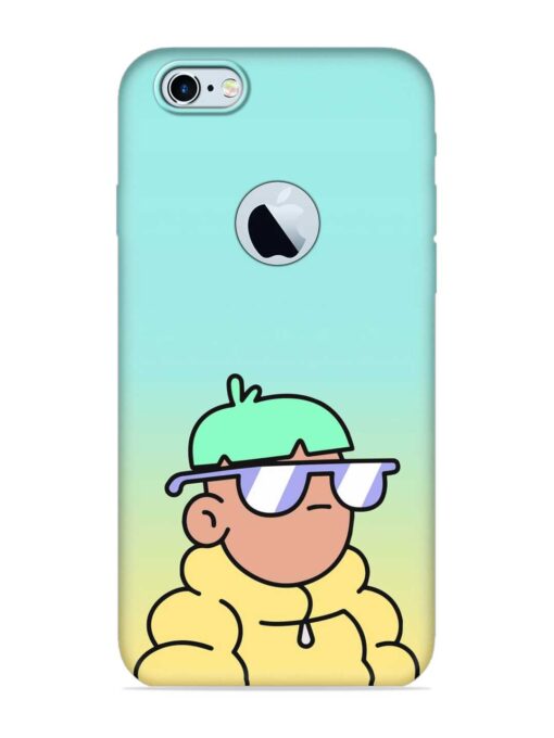 Doodles Cool Character Embossed Soft Silicone Case for Apple Iphone 6 (Logo Cut) Zapvi